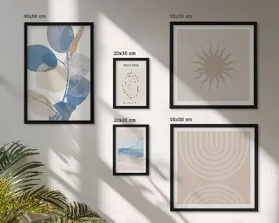 Plantes abstraites élégantes lot de tableaux encadrés