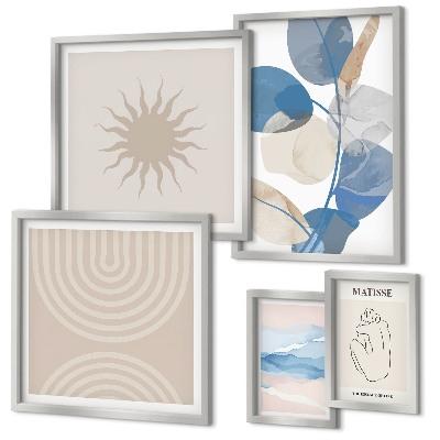 Lot de tableaux encadrés Plantes abstraites élégantes