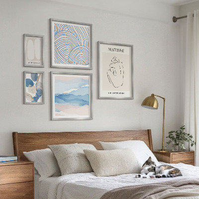 Ensemble de 5 tableaux Graphismes abstraits stylisés sur la nature