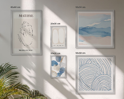 Ensemble de 5 tableaux Graphismes abstraits stylisés sur la nature