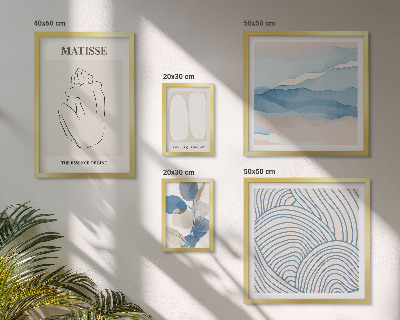 Ensemble de 5 tableaux Graphismes abstraits stylisés sur la nature