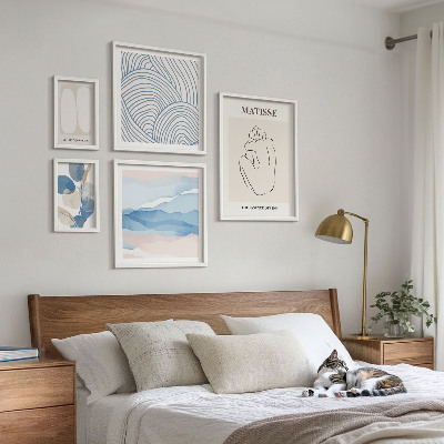 Ensemble de 5 tableaux Graphismes abstraits stylisés sur la nature
