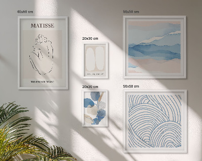 Ensemble de 5 tableaux Graphismes abstraits stylisés sur la nature