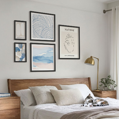 Ensemble de 5 tableaux Graphismes abstraits stylisés sur la nature