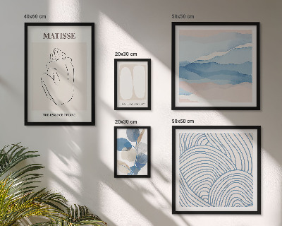 Ensemble de 5 tableaux Graphismes abstraits stylisés sur la nature