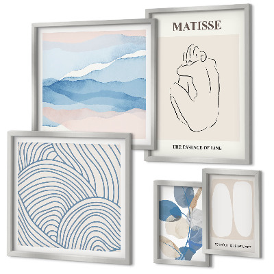 Ensemble de 5 tableaux Graphismes abstraits stylisés sur la nature