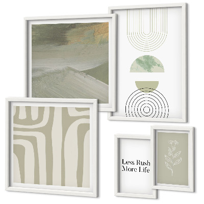 Lot de tableaux encadrés Graphismes pastel élégants de nature