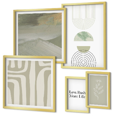 Lot de tableaux encadrés Graphismes pastel élégants de nature