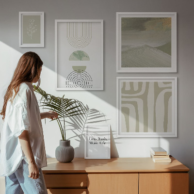 Lot de tableaux encadrés Graphismes pastel élégants de nature