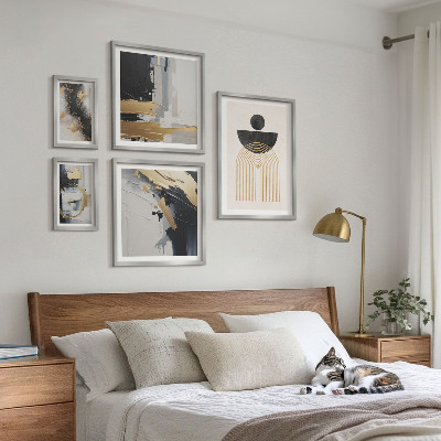 Ensemble de 5 tableaux Compositions modernes abstraites