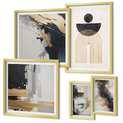 Ensemble de 5 tableaux Compositions modernes abstraites
