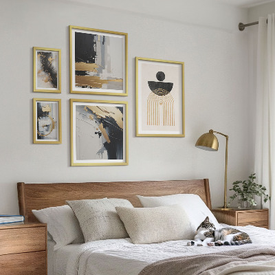 Ensemble de 5 tableaux Compositions modernes abstraites