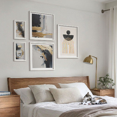 Ensemble de 5 tableaux Compositions modernes abstraites