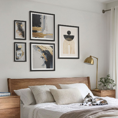 Ensemble de 5 tableaux Compositions modernes abstraites