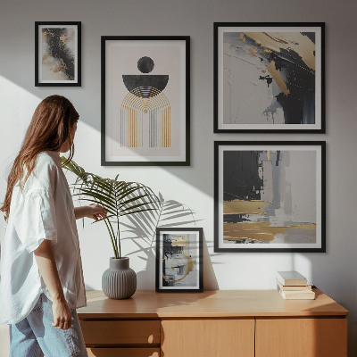 Ensemble de 5 tableaux Compositions modernes abstraites