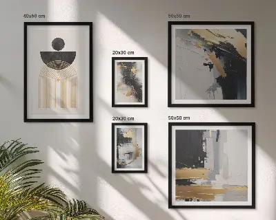 Compositions modernes abstraites ensemble de 5 tableaux