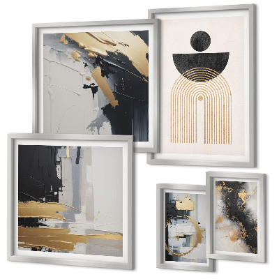 Ensemble de 5 tableaux Compositions modernes abstraites