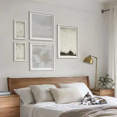 Oiseaux minimalistes en vol ensemble de 5 tableaux