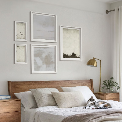 Ensemble de 5 tableaux Oiseaux minimalistes en vol