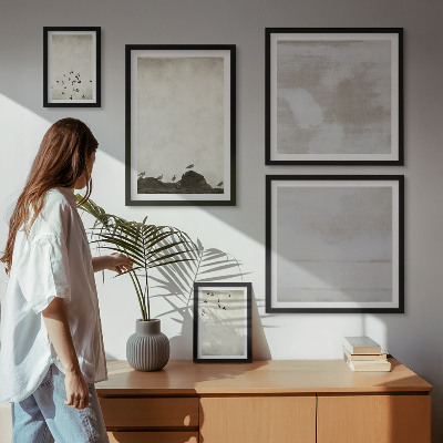 Ensemble de 5 tableaux Oiseaux minimalistes en vol
