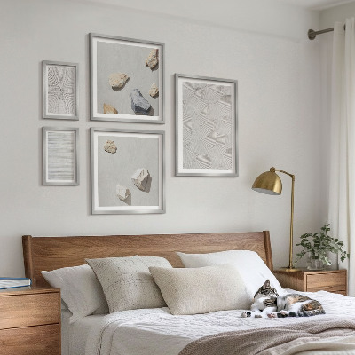 Ensemble de 5 tableaux Pierres géométriques en carton