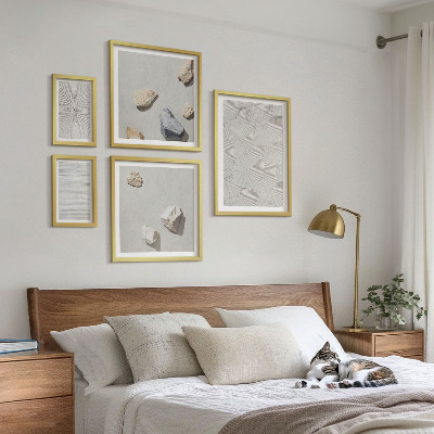 Ensemble de 5 tableaux Pierres géométriques en carton