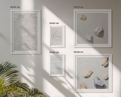 Ensemble de 5 tableaux Pierres géométriques en carton