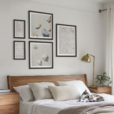 Ensemble de 5 tableaux Pierres géométriques en carton