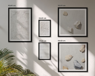 Ensemble de 5 tableaux Pierres géométriques en carton