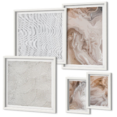 Lot de tableaux encadrés Motifs de texture de pierre et de marbre