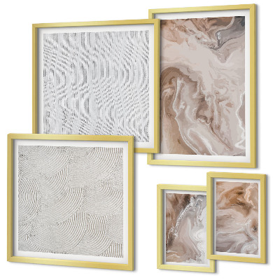 Lot de tableaux encadrés Motifs de texture de pierre et de marbre