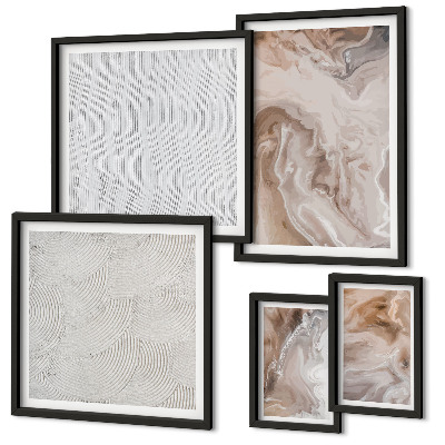Lot de tableaux encadrés Motifs de texture de pierre et de marbre
