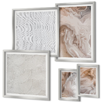 Lot de tableaux encadrés Motifs de texture de pierre et de marbre