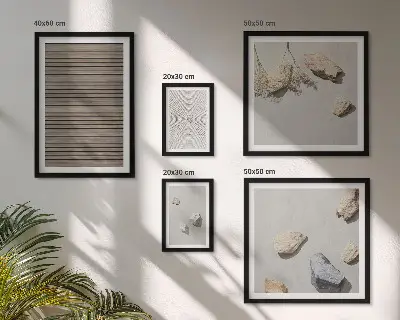 Ensemble de 5 tableaux textures naturelles de bois et de pierres