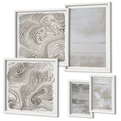 Ensemble de 5 tableaux Textures usées style moderne
