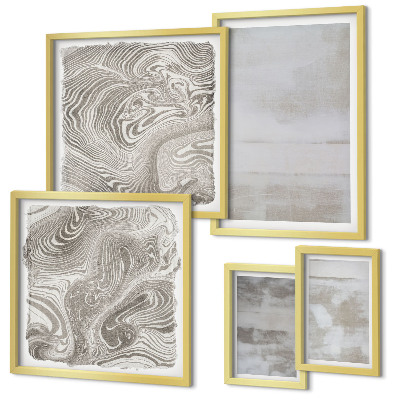 Ensemble de 5 tableaux Textures usées style moderne