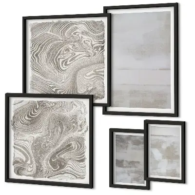 Ensemble de 5 tableaux au design moderne aux textures usées