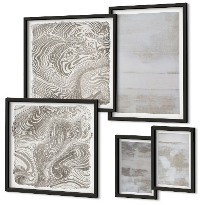 Ensemble de 5 tableaux Textures usées style moderne