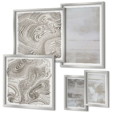 Ensemble de 5 tableaux Textures usées style moderne