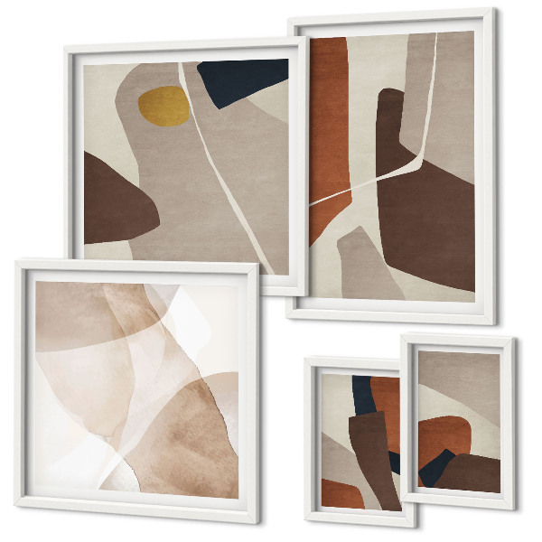 Lot de tableaux encadrés Formes modernes abstraites
