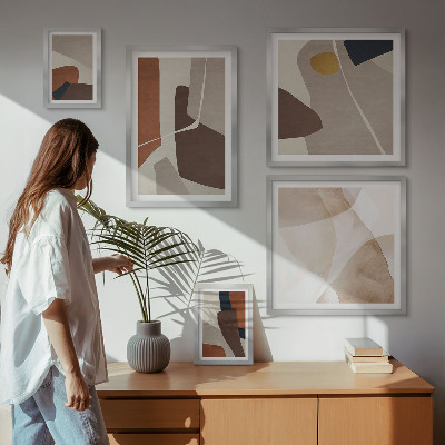 Lot de tableaux encadrés Formes modernes abstraites