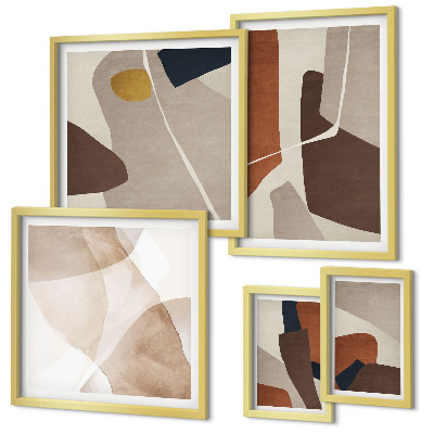 Lot de tableaux encadrés Formes modernes abstraites