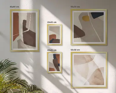 Lot de tableaux encadrés motifs abstraits modernes