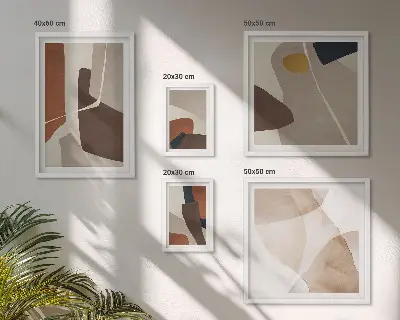 Lot de tableaux encadrés motifs abstraits modernes