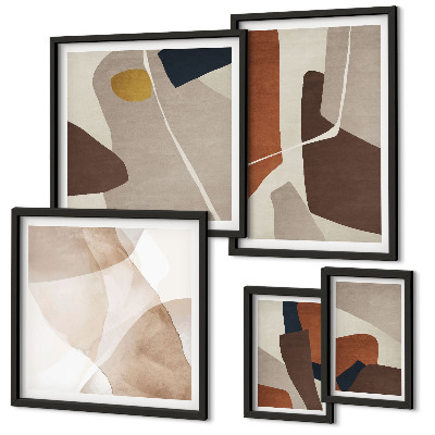Lot de tableaux encadrés Formes modernes abstraites