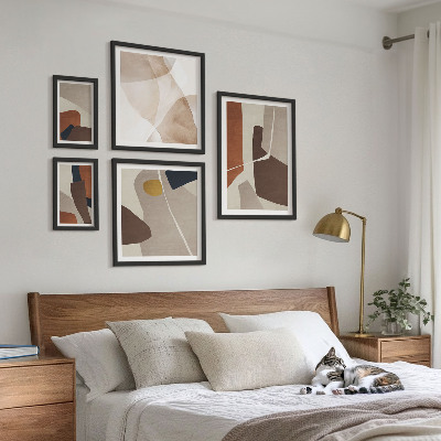 Lot de tableaux encadrés Formes modernes abstraites