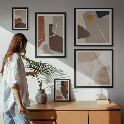 Lot de tableaux encadrés Formes modernes abstraites