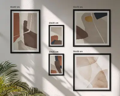 Lot de tableaux encadrés motifs abstraits modernes