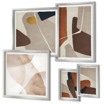 Lot de tableaux encadrés Formes modernes abstraites