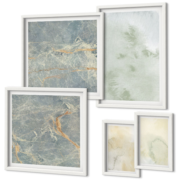 Ensemble de 5 tableaux Textures de peinture aquarelle pastel